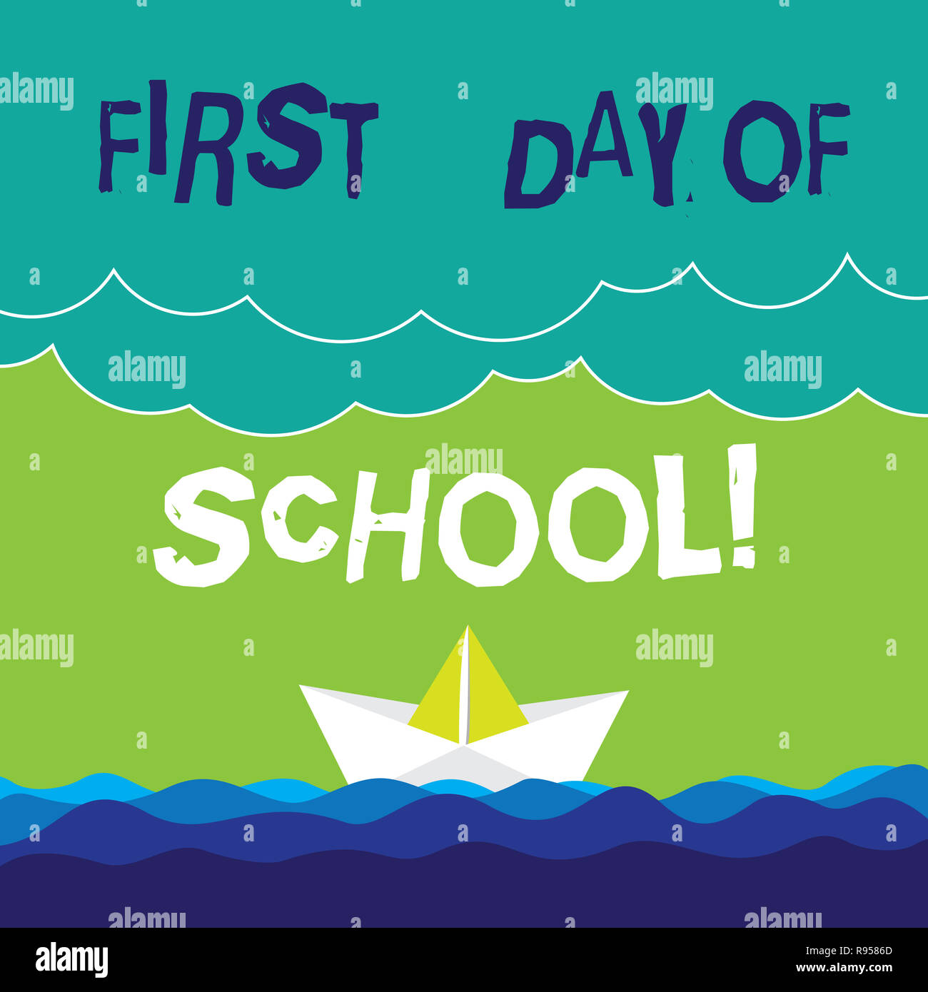 Text sign showing First Day Of School. Conceptual photo Return to ...