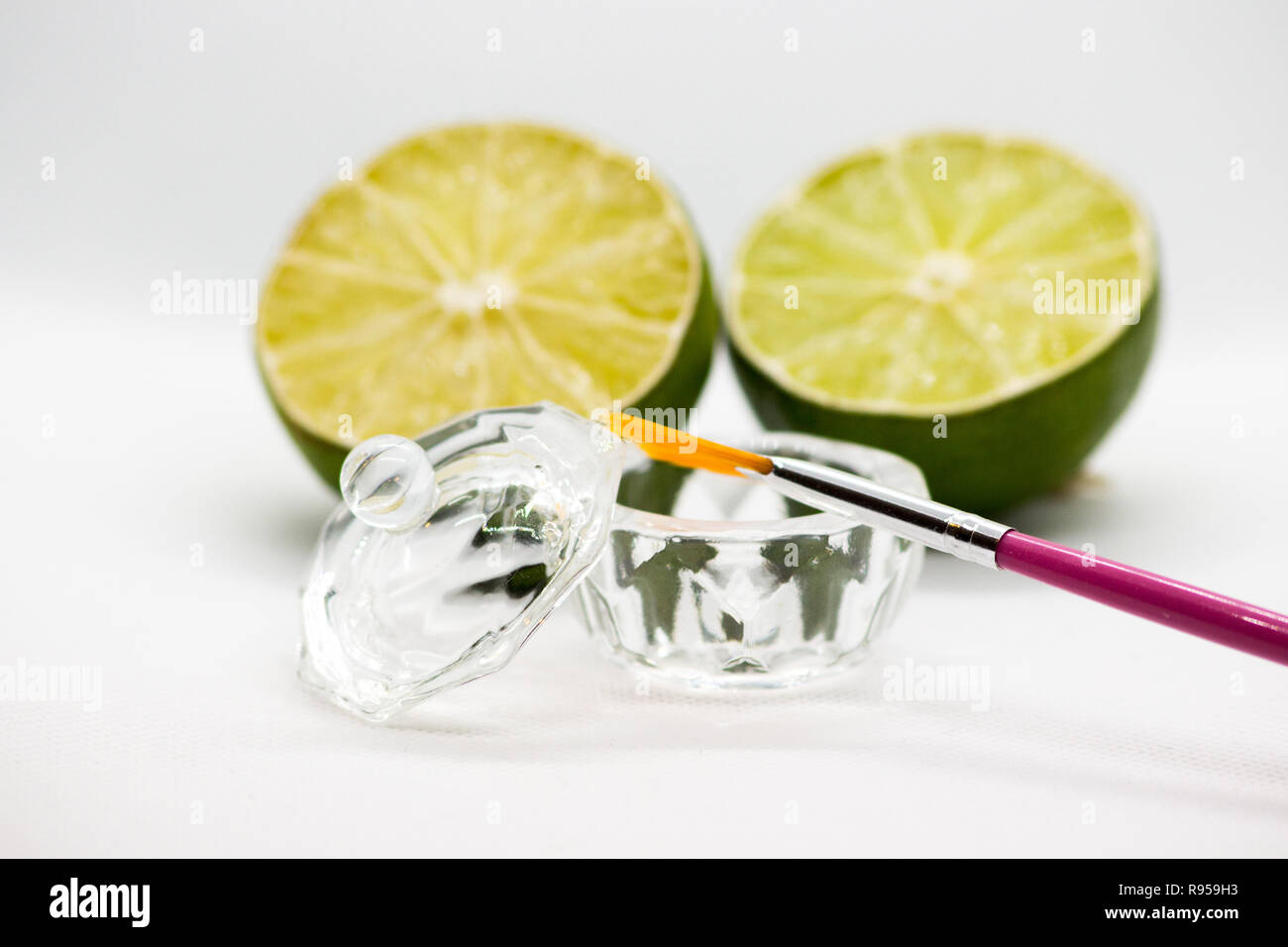 AHA fruit acids. Peeling fruit acid for the face, cosmetic brush ...