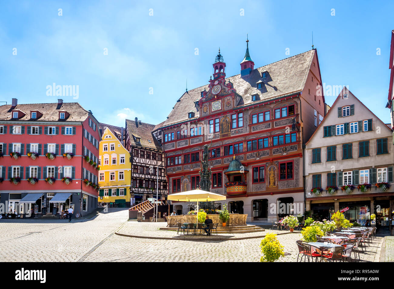 Town hall, Market, Tübingen, Germany Stock Photo Alamy