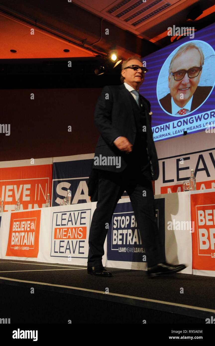 John Longworth, Vice-Chairman, of Leave Means Leave campaign event in London Stock Photo