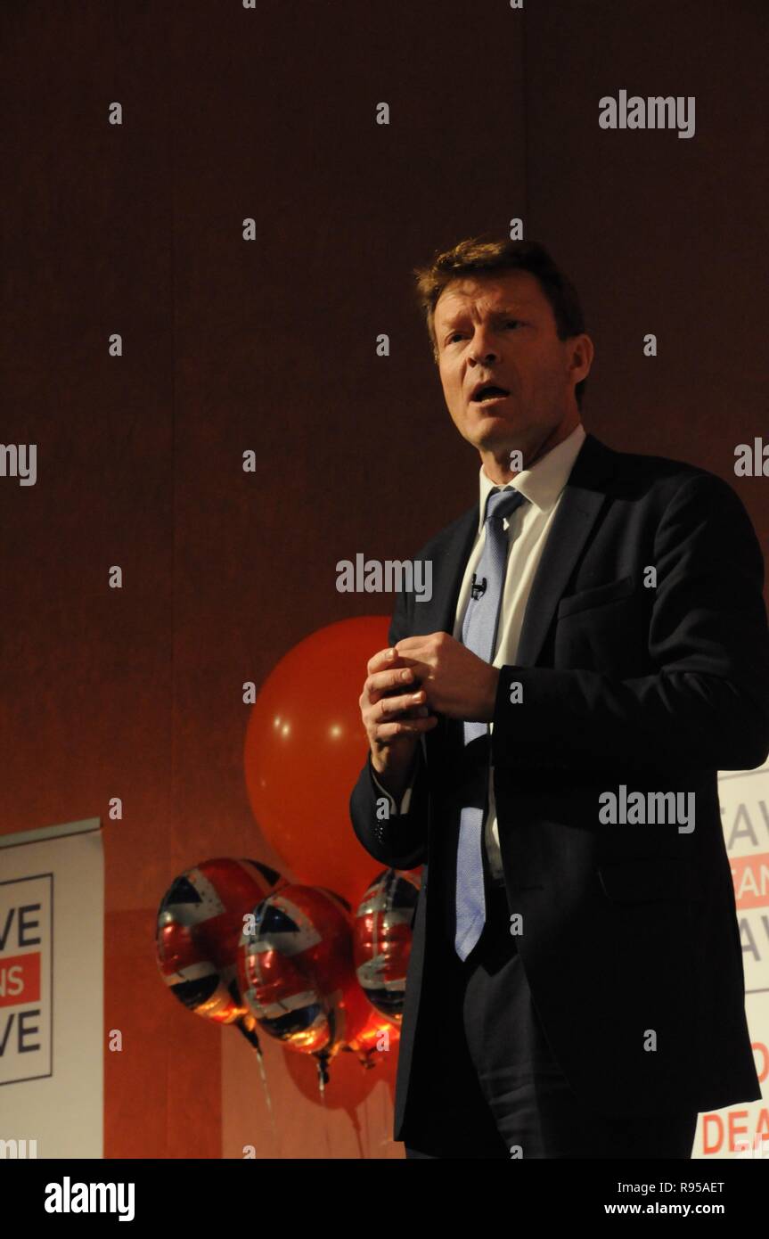 Richard Tice, the founder of Leave Means Leave, at a campaign event in London. Stock Photo