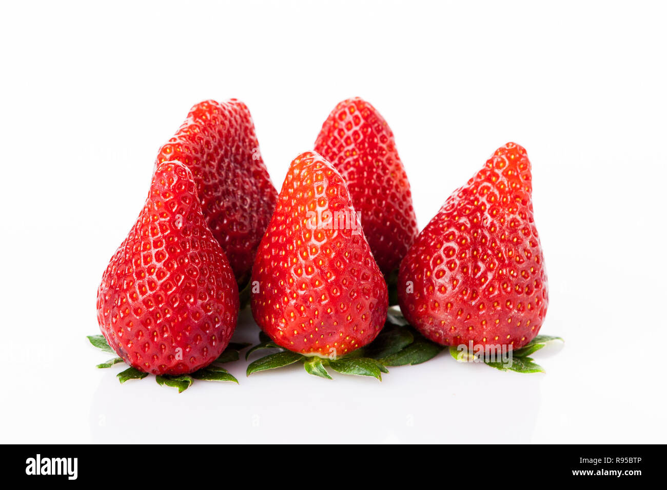 Ripe strawberry isolated on white background Stock Photo - Alamy