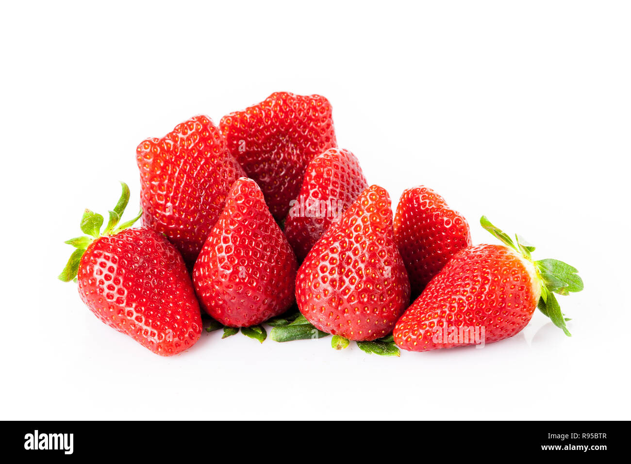 Ripe strawberry isolated on white background Stock Photo - Alamy