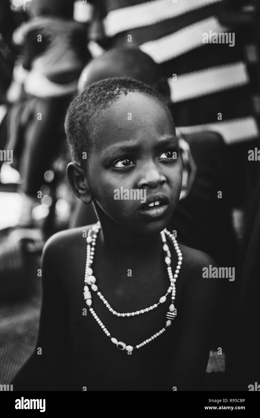 Young Maasai child Stock Photo
