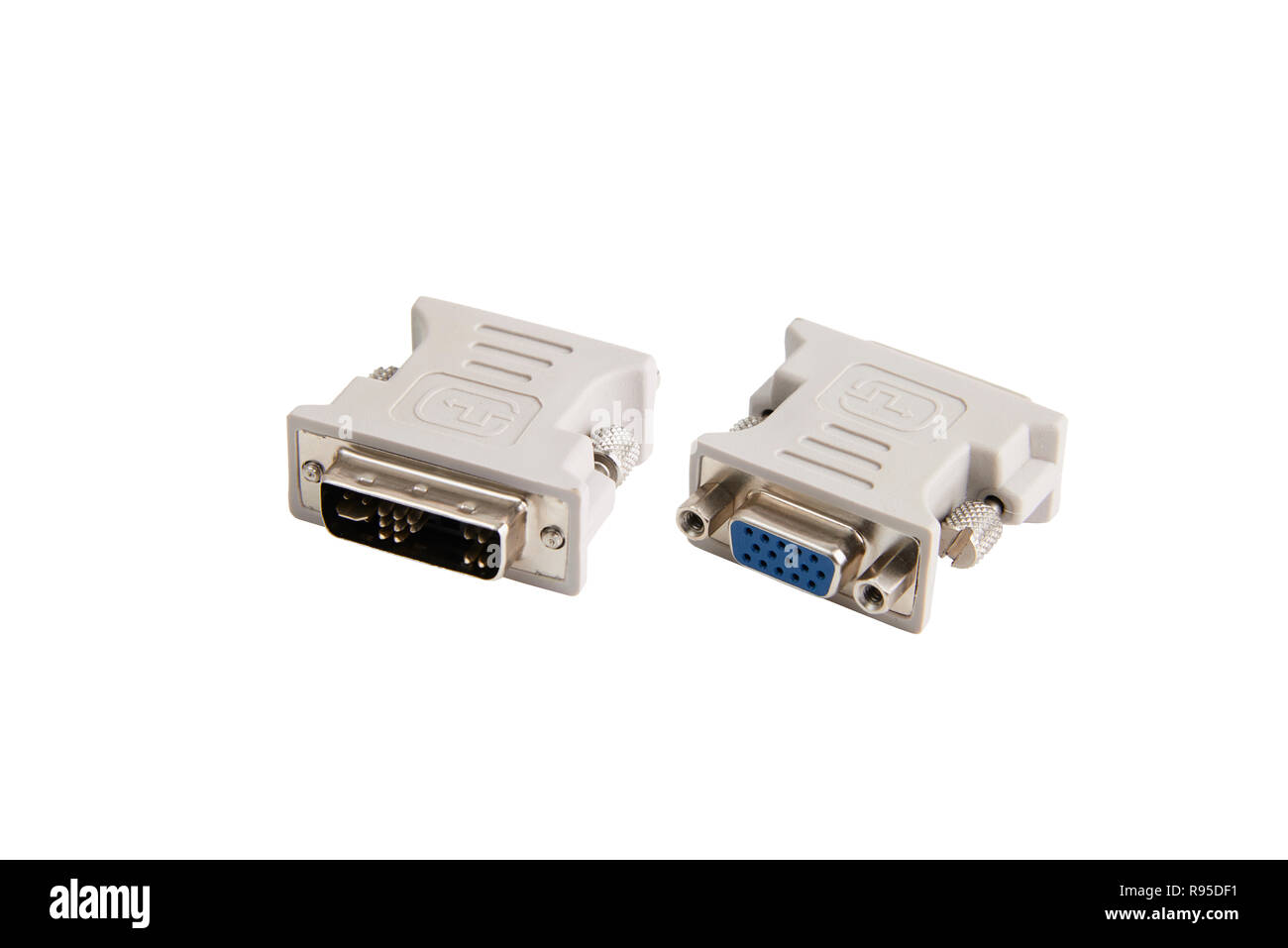 display connector RGB to DVI adapter, isolated on wite Stock Photo