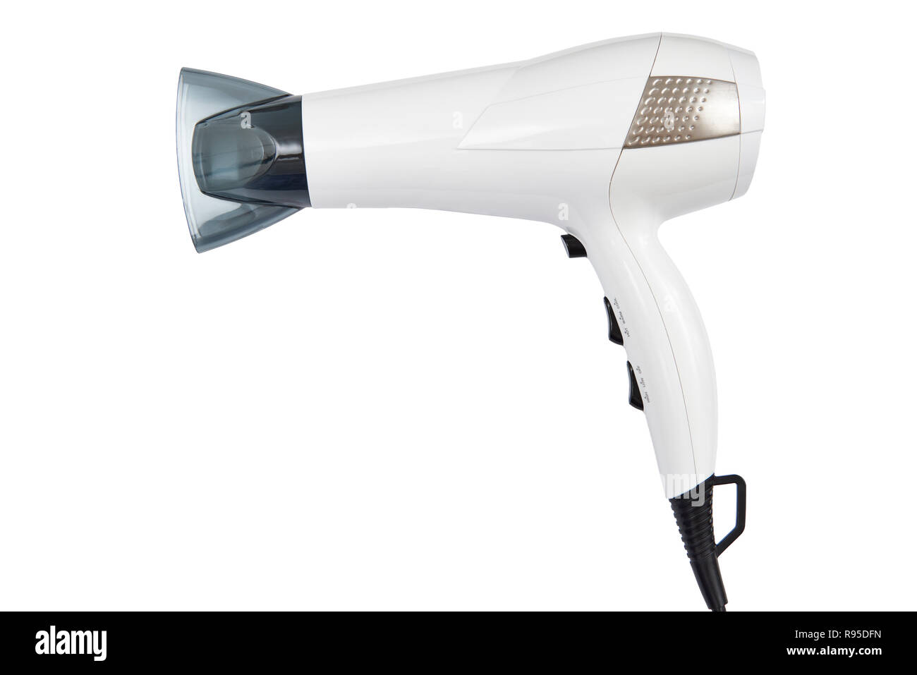 white color hair dryer isolated on white Stock Photo