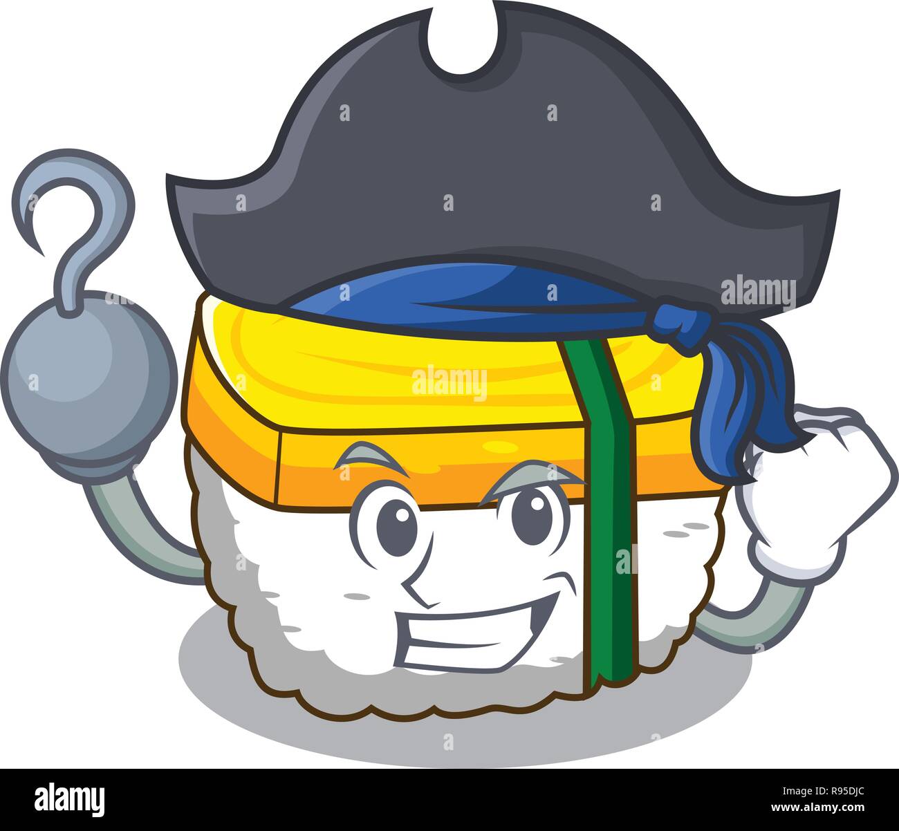 Pirate tamago sushi Isolated on a mascot Stock Vector Image & Art Alamy