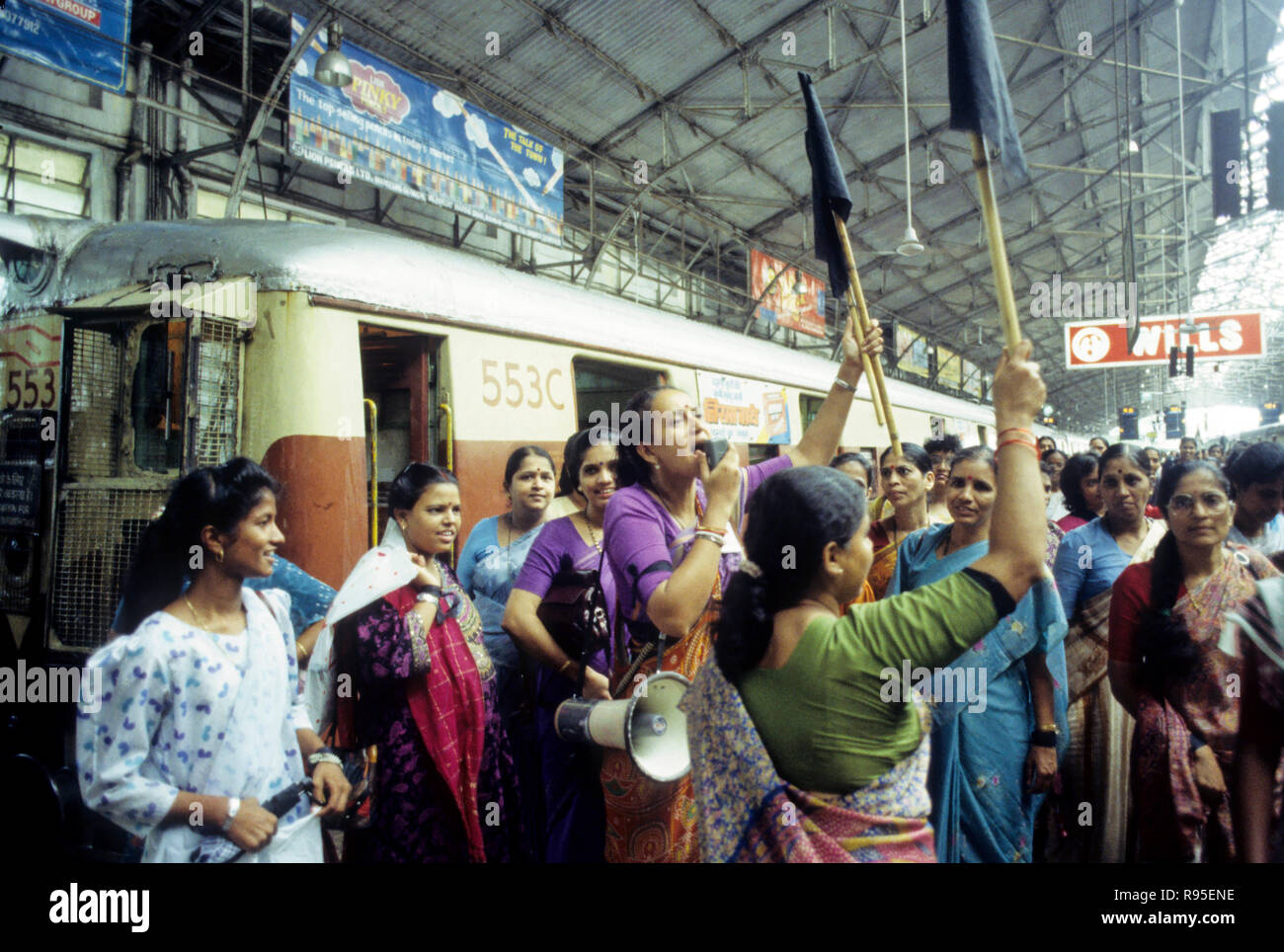 women Demonstration, bombay mumbai, Maharashtra, india Stock Photo