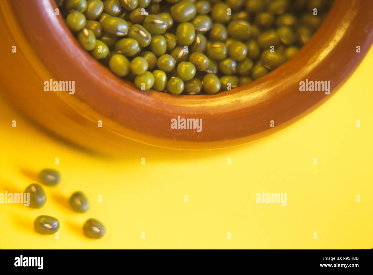 Beans Sprouted Pulse Mung Moong daal Stock Photo