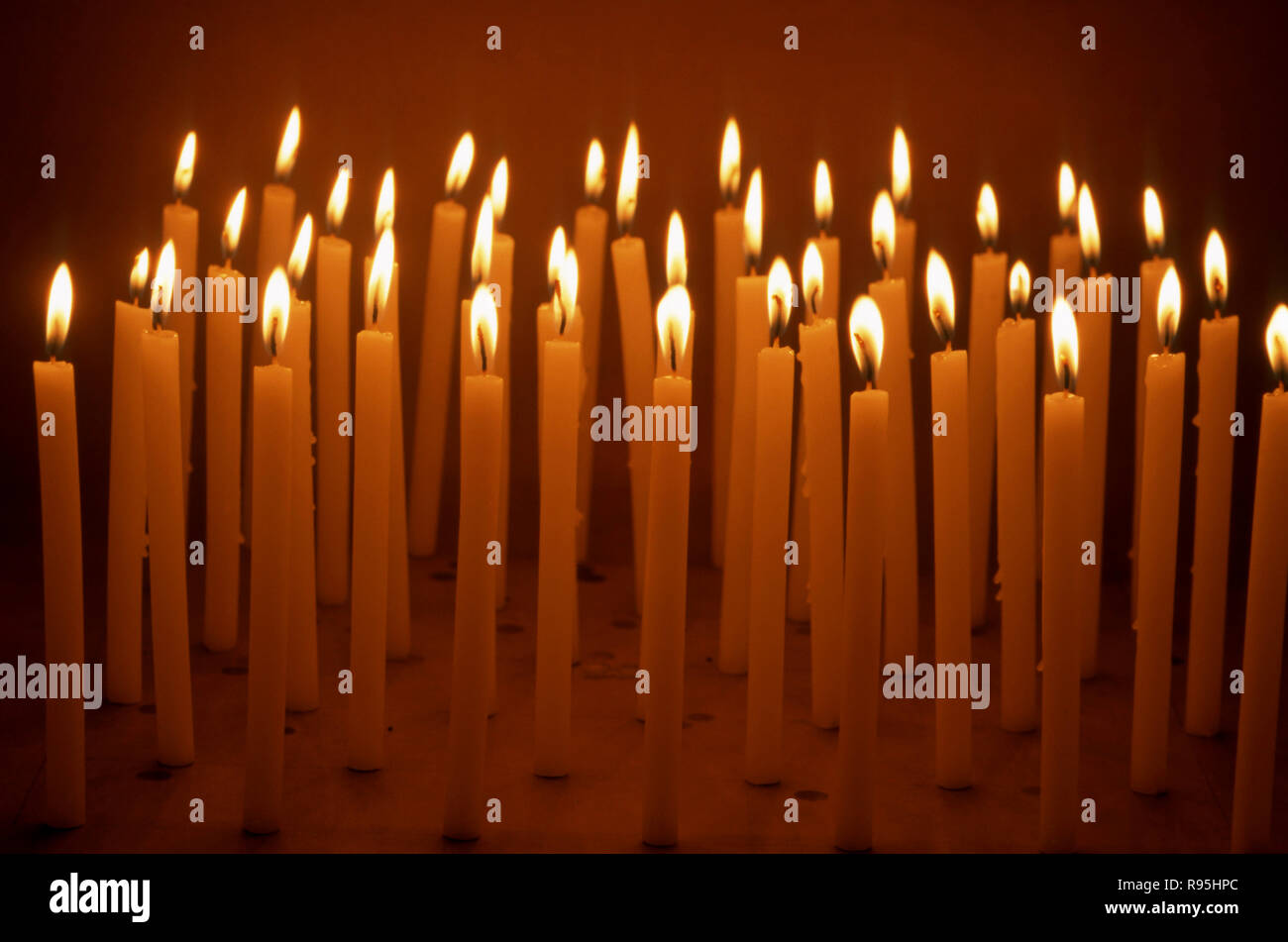 Diwali festival of lights lit candles india Stock Photo