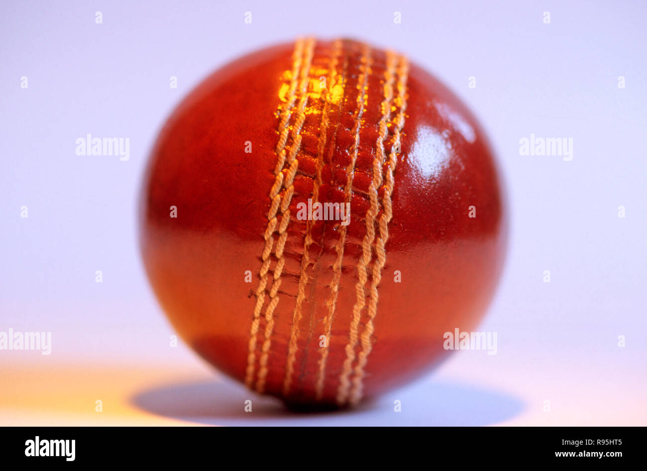 Cricket ball on white background Stock Photo