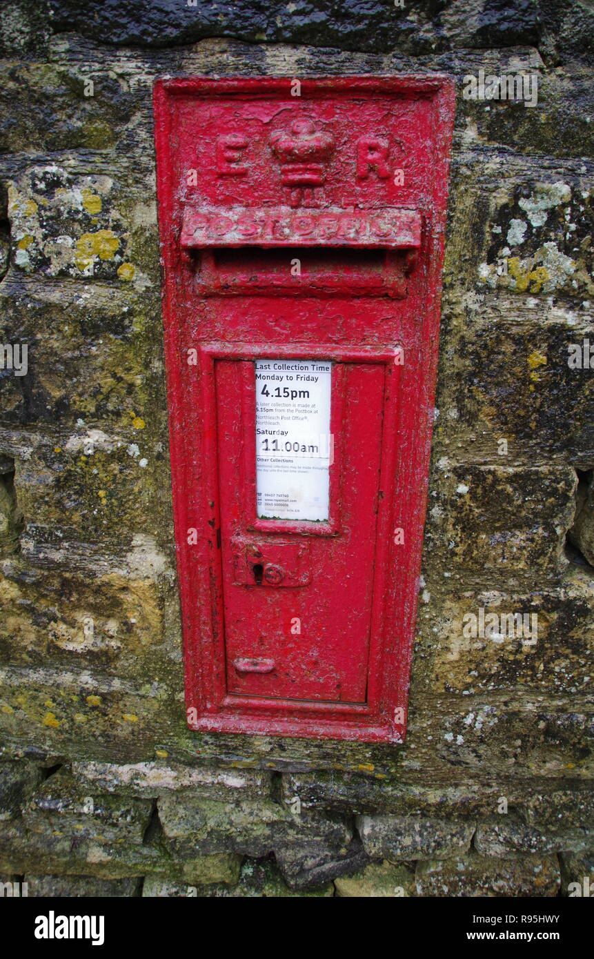 British Distance Post post box. Cold Aston. The Macmillan Way. Long-distance trail ...