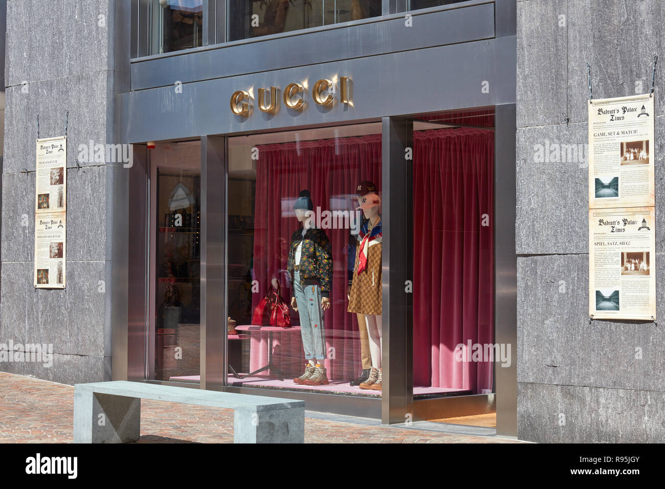 SANKT MORITZ, SWITZERLAND - AUGUST 16, 2018: luxury store in a sunny summer in Sankt Switzerland Stock Photo - Alamy