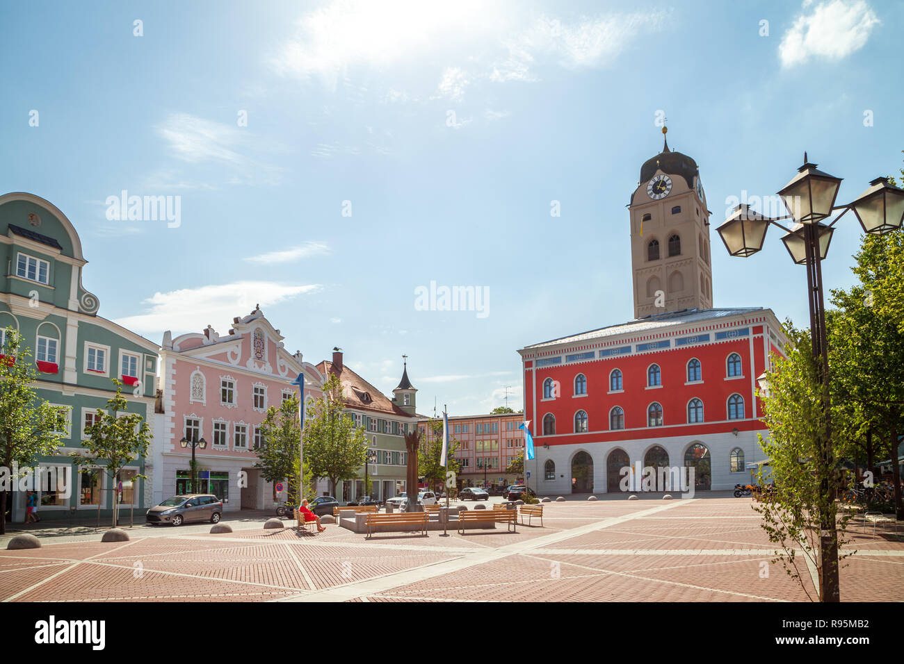 Historical City of Erding, Bavaria, Germany Stock Photo