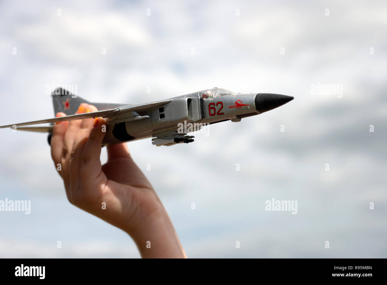 Mig-23 model jet fighter Stock Photo