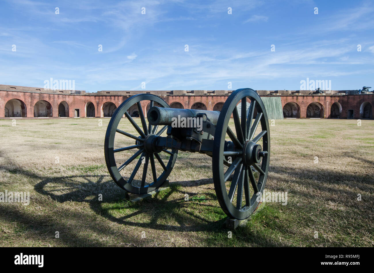 A large cannon at Fort Pulaski National Monument near Savannah