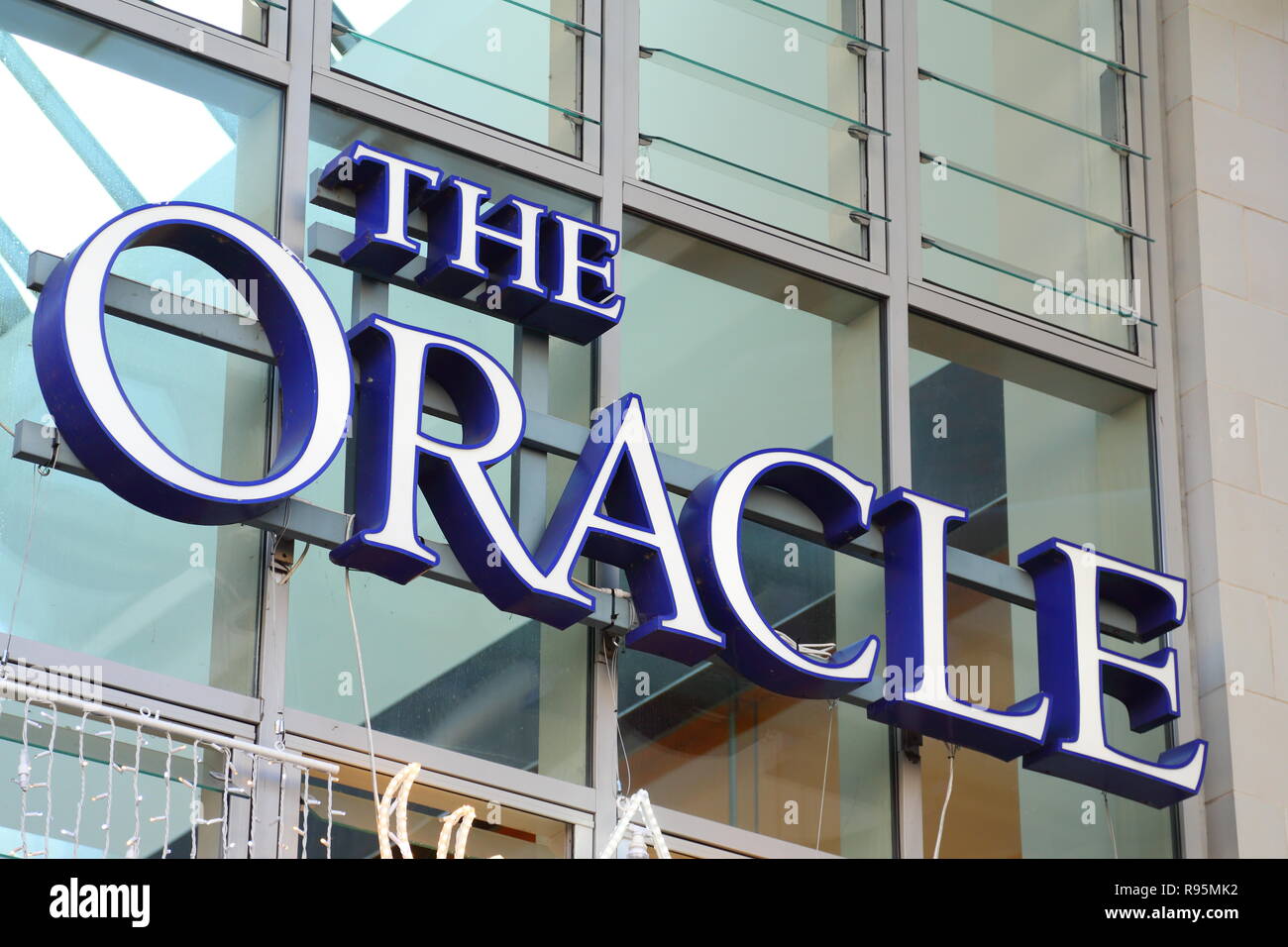 The Oracle entrance in Reading, UK Stock Photo