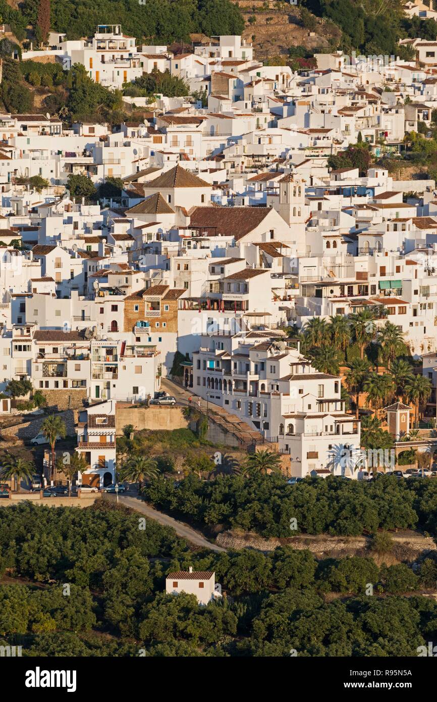 Frigiliana, Malaga Province, Andalusia, southern Spain. Typical and much visited white village inland from Nerja on the Costa del Sol. Stock Photo
