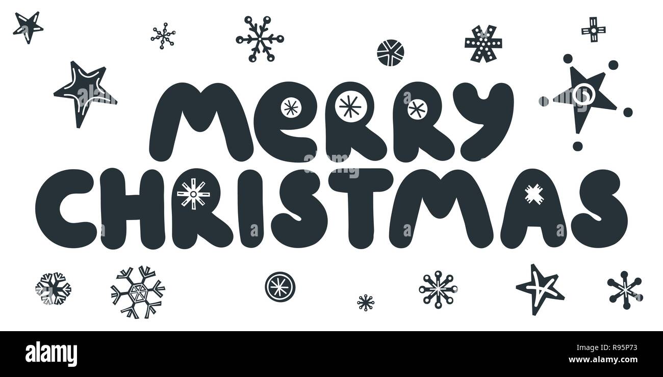 Merry Christmas caption. Vector illustration Stock Vector Image & Art