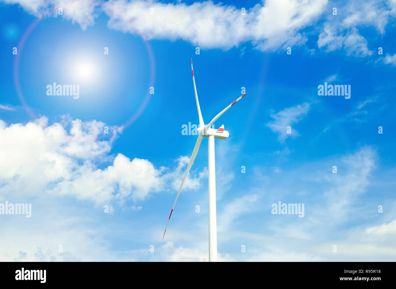 wind turbine against the blue sky Stock Photo - Alamy