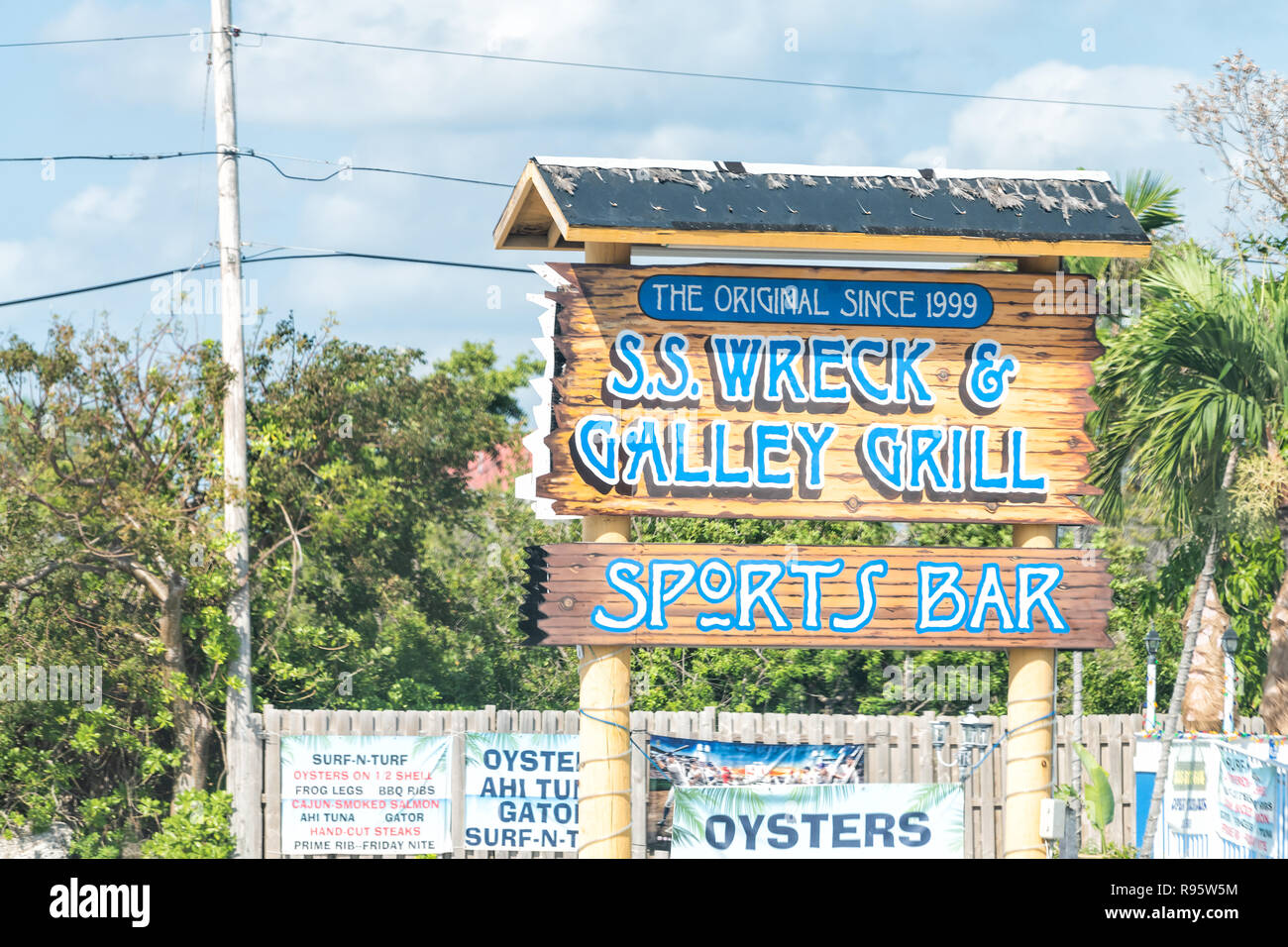 Marathon, USA May 1, 2018 SS Wreck & Galley Grill restaurant, sports