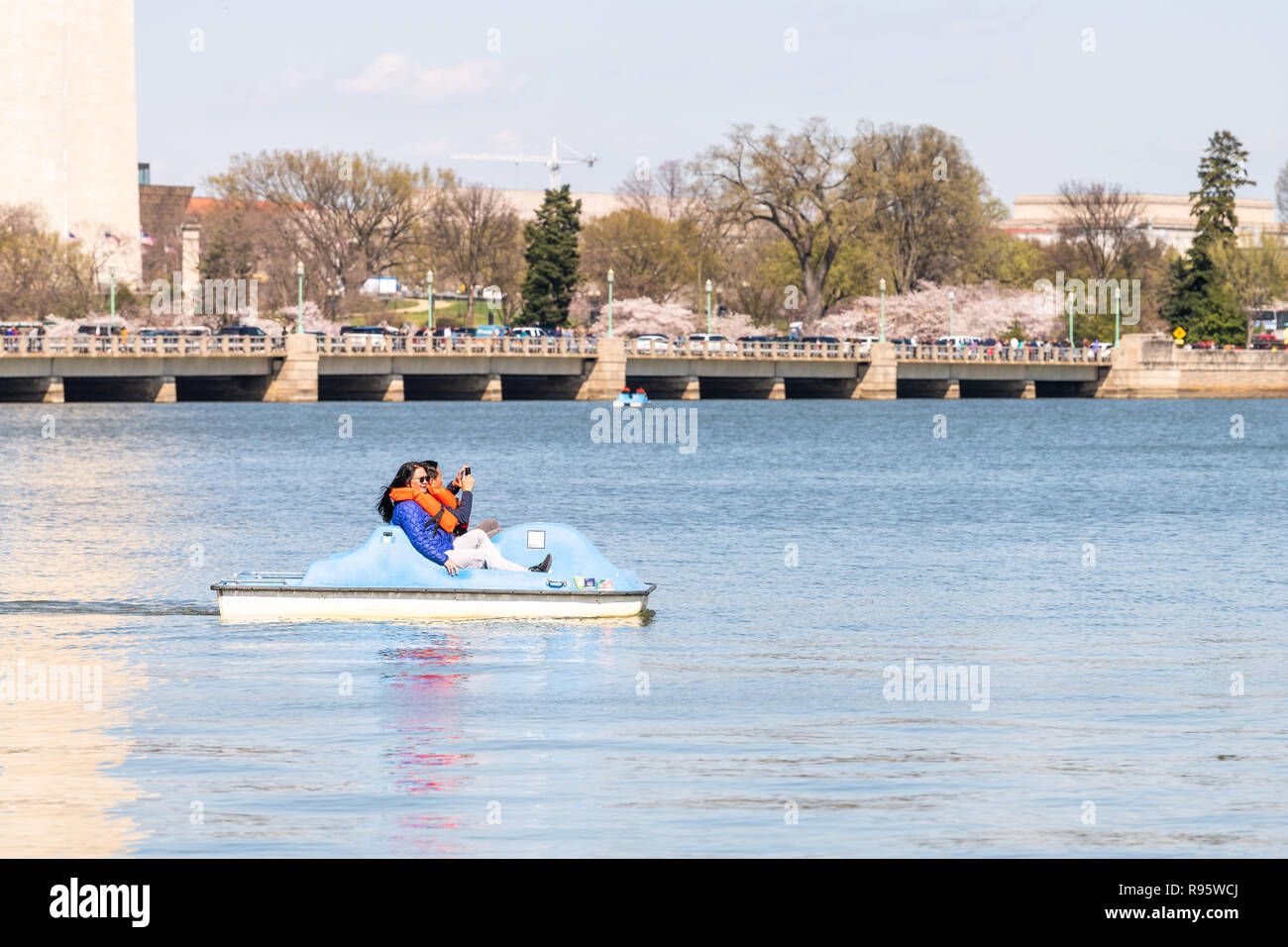Washington DC, USA April 5, 2018 Asian Chinese tourists, people