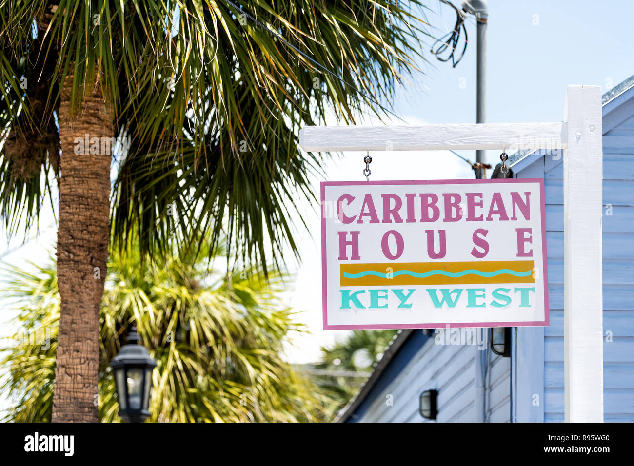 Key West, USA - May 1, 2018: Caribbean House bed and breakfast hotel ...