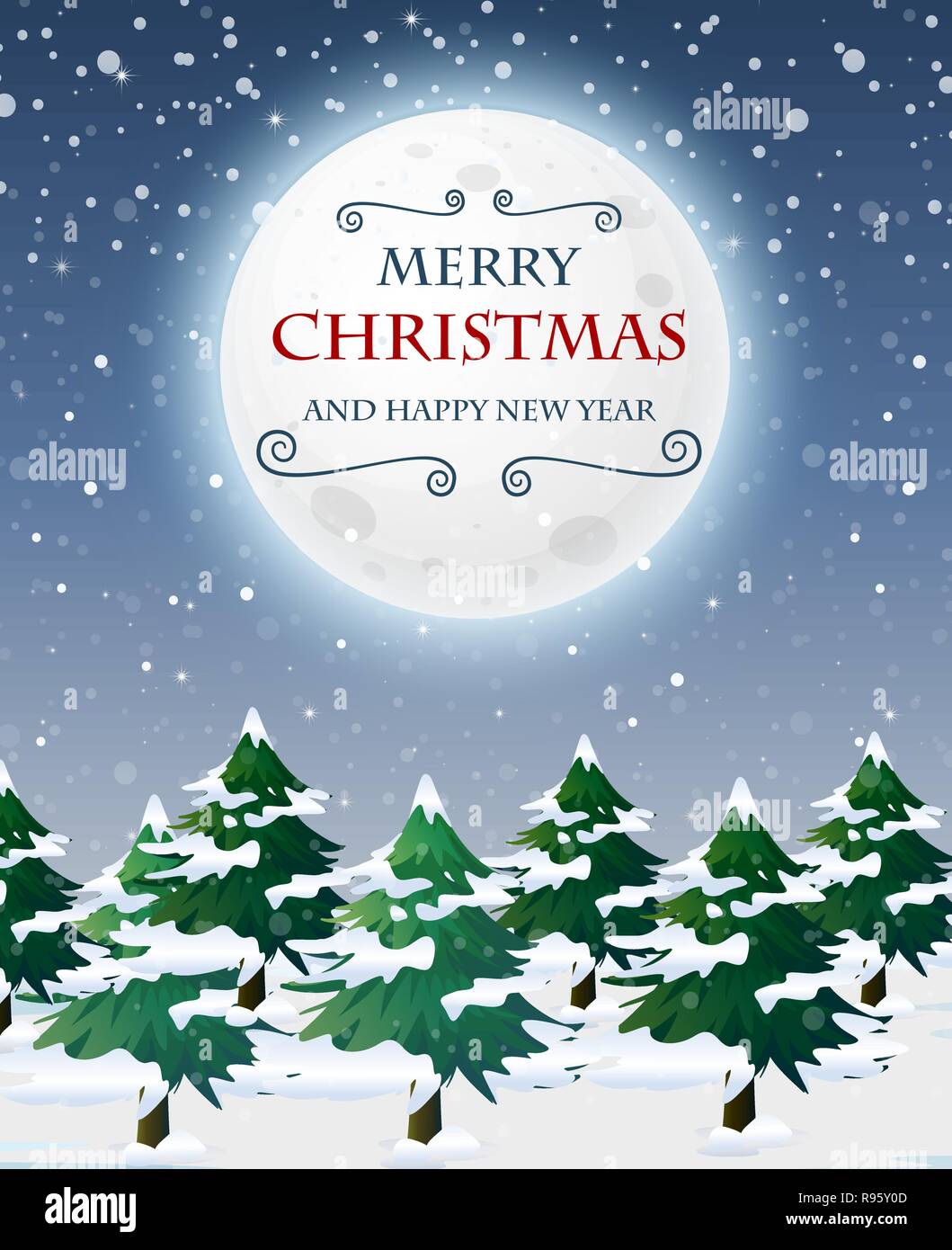 A merry christmas card template illustration Stock Vector Image & Art