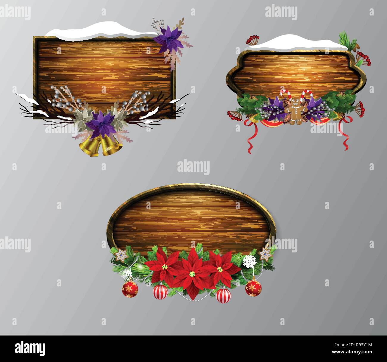 Vector wooden christmas board Stock Vector Image & Art - Alamy