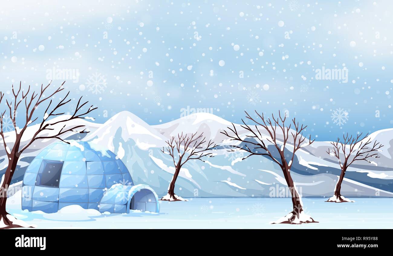 A white winter landscape illustration Stock Vector Image & Art - Alamy