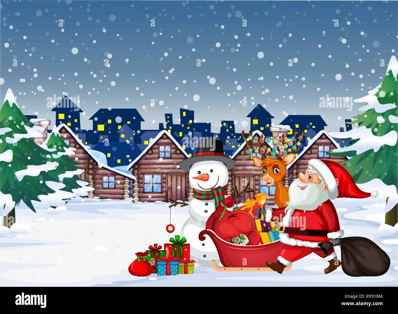 Santa coming to town illustration Stock Vector Image & Art - Alamy