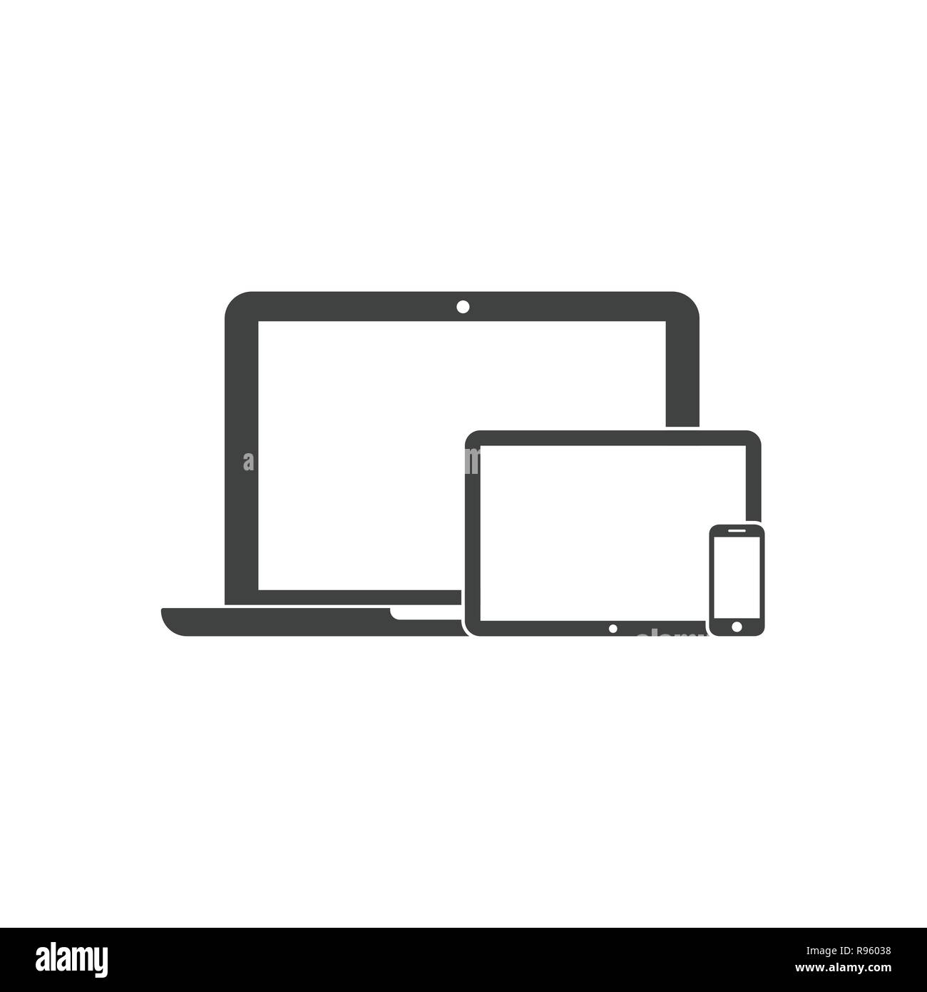 Responsive icons of mobile, laptop and tablet Stock Vector Image & Art