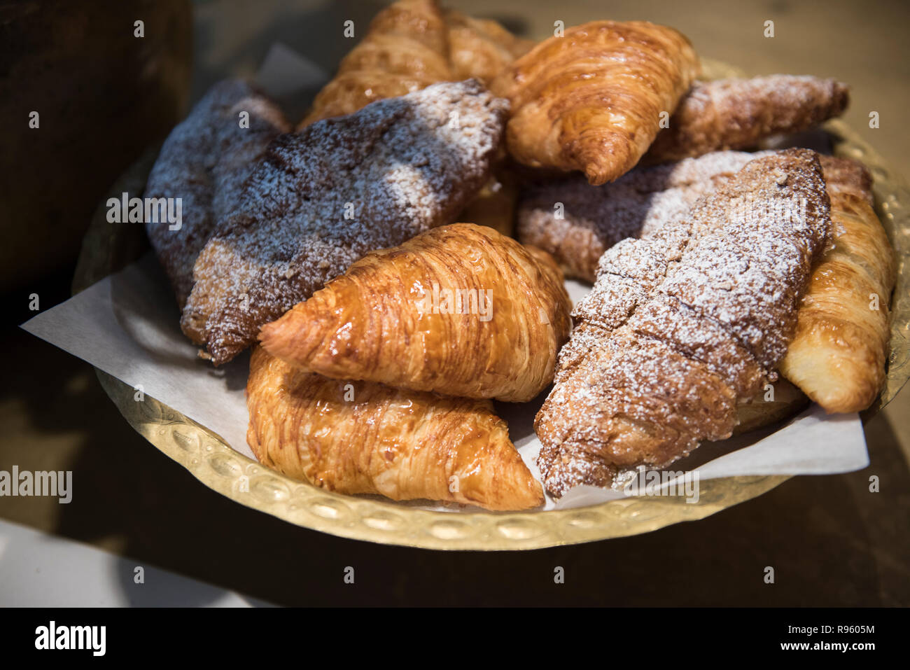Image of very delicious and tasty local cuisine seen being sold at a restaurant in Spain. The food seems to be very delicious and looks very fresh. Stock Photo