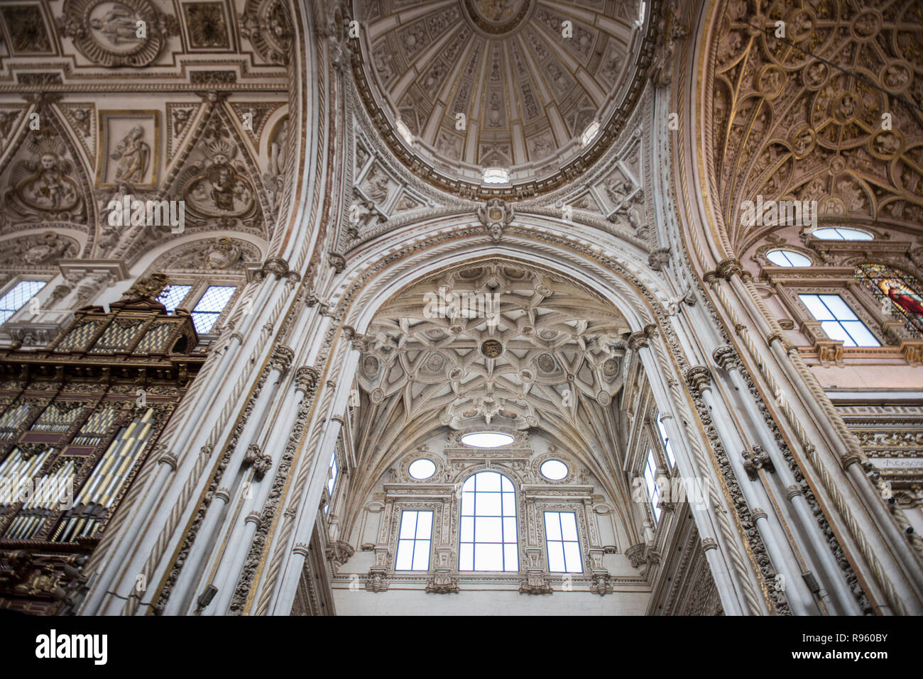 Beautiful architecture of the famous Cathedral of Cordoba in Spain. It