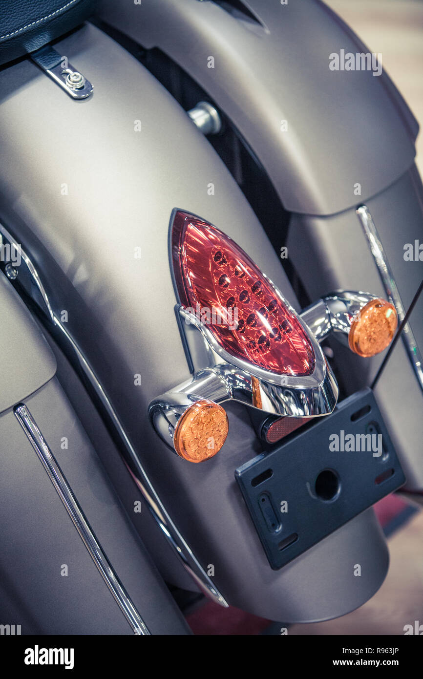 Close up image of the rear fender of a modern motorcycle Stock Photo Alamy