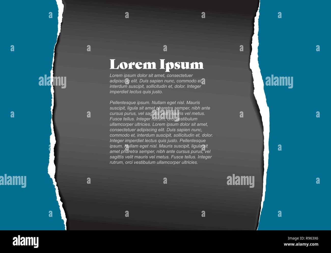 Vector ripped blue paper flyer template abstract background template