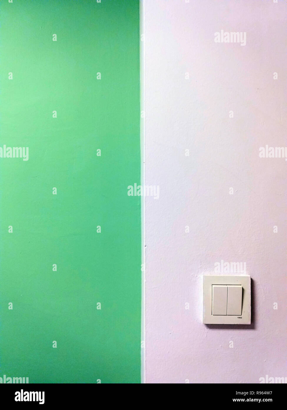 White light switch, turn on or turn off the lights Stock Photo