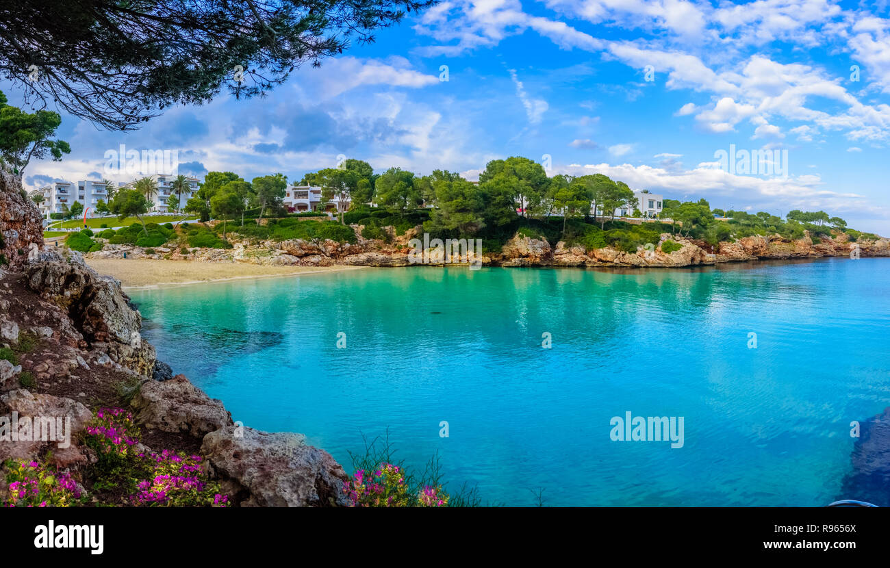 Beautiful Panorama Of Cala Dor Beach And Cala D Or City Palma Mallorca 