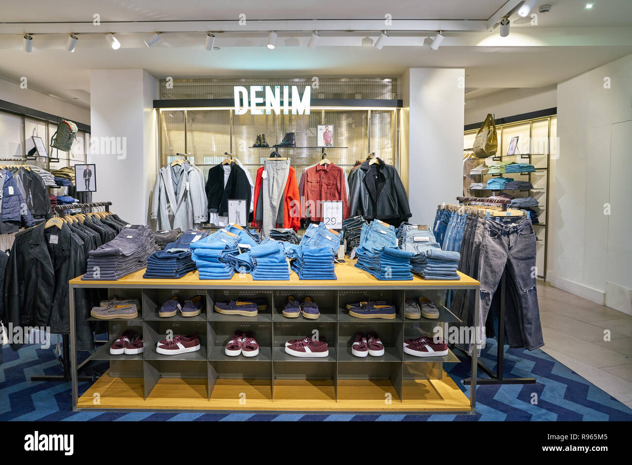 MILAN, ITALY CIRCA NOVEMBER, 2017 inside a Mango flagship shop in