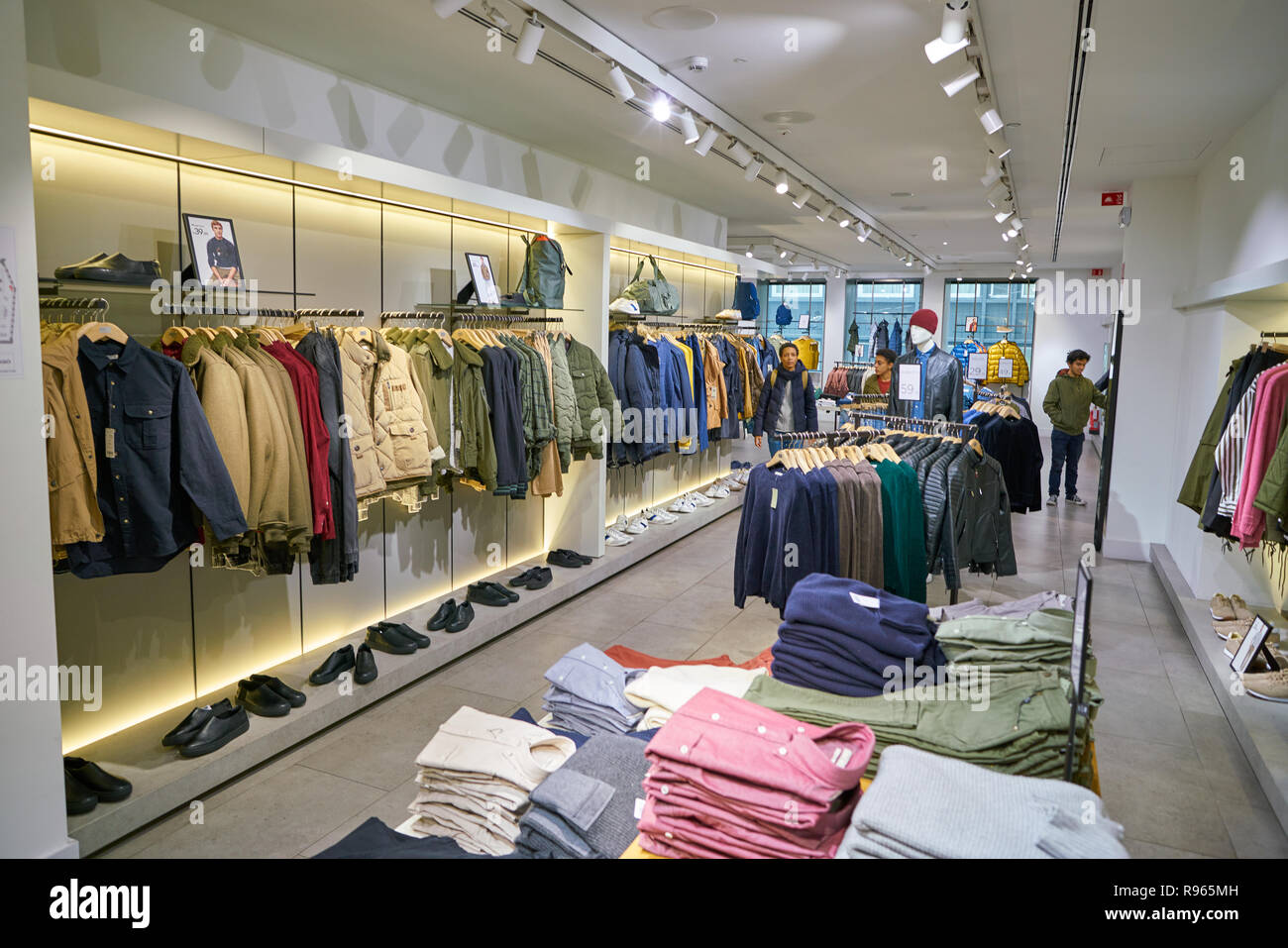 MILAN, ITALY CIRCA NOVEMBER, 2017 inside a Mango flagship shop in