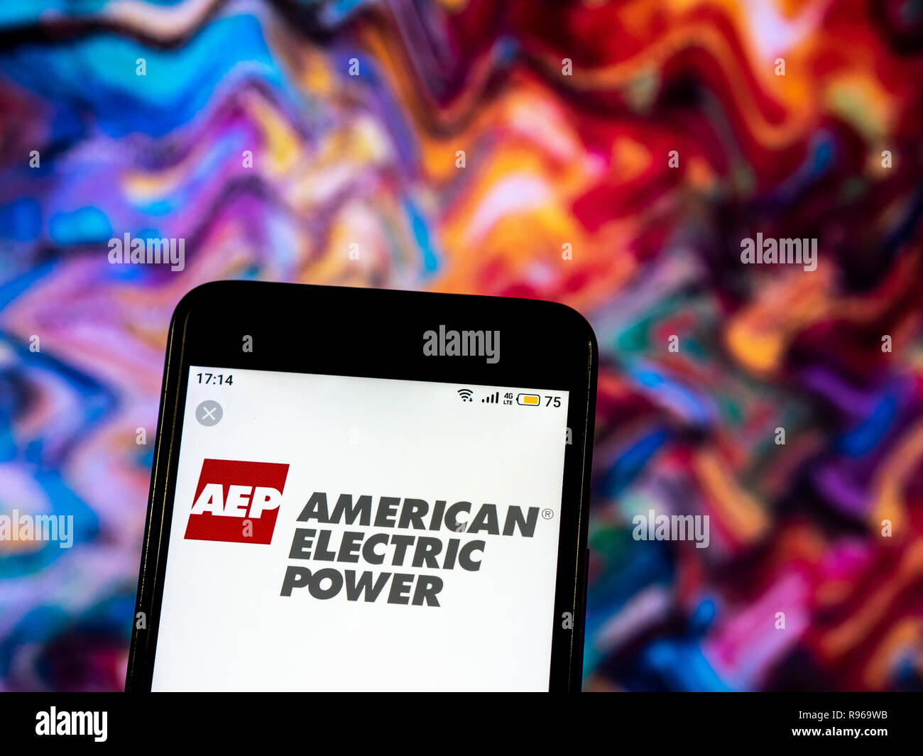 American electric power logo hi-res stock photography and images - Alamy