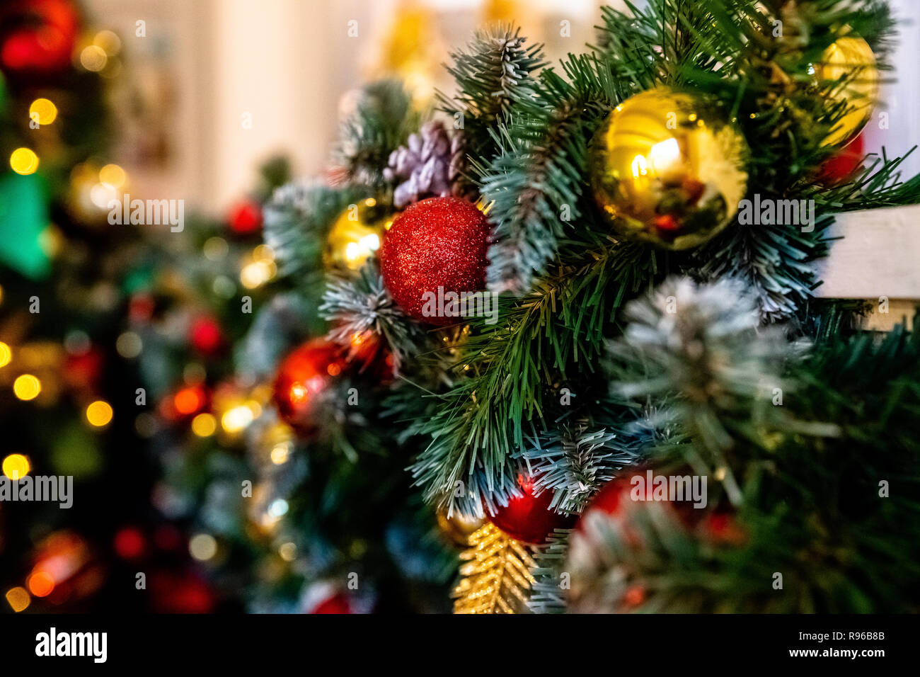 Decorative Garland From Christmas Tree Branches And Cones Home