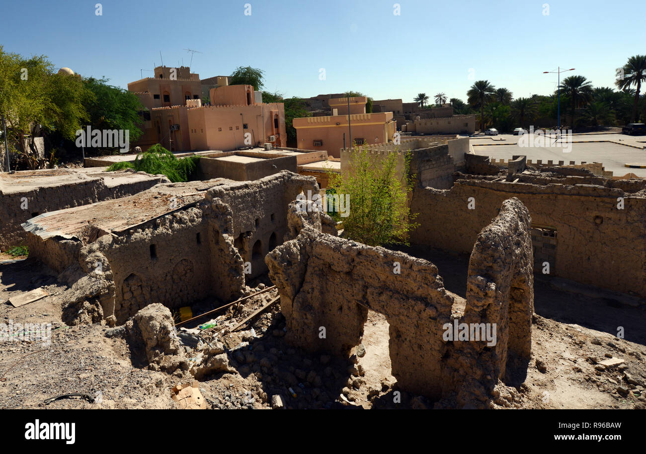 Old ruined houses in Bahla, Oman. Stock Photo