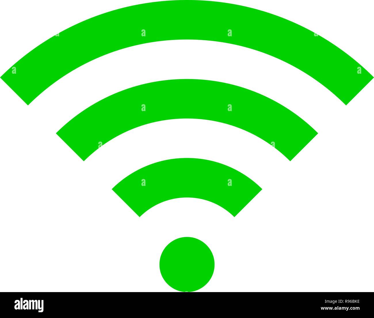 Wifi symbol icon - green simple, isolated - vector illustration Stock Vector