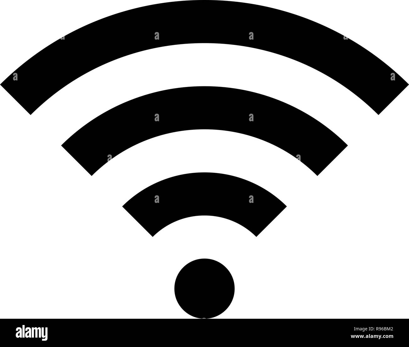 Wifi symbol icon - black simple, isolated - vector illustration Stock ...