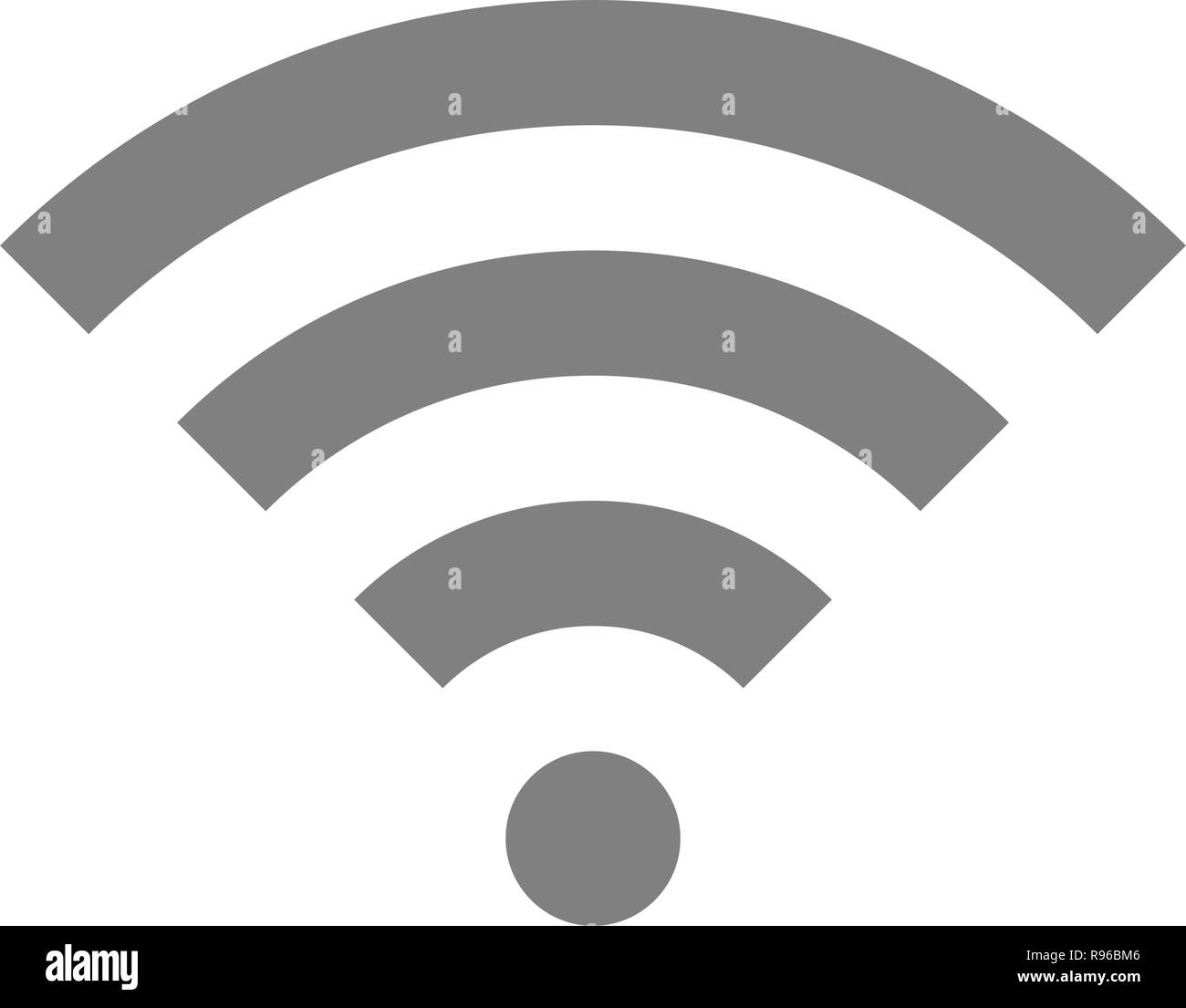 Wifi symbol icon - medium gray simple, isolated - vector illustration Stock Vector