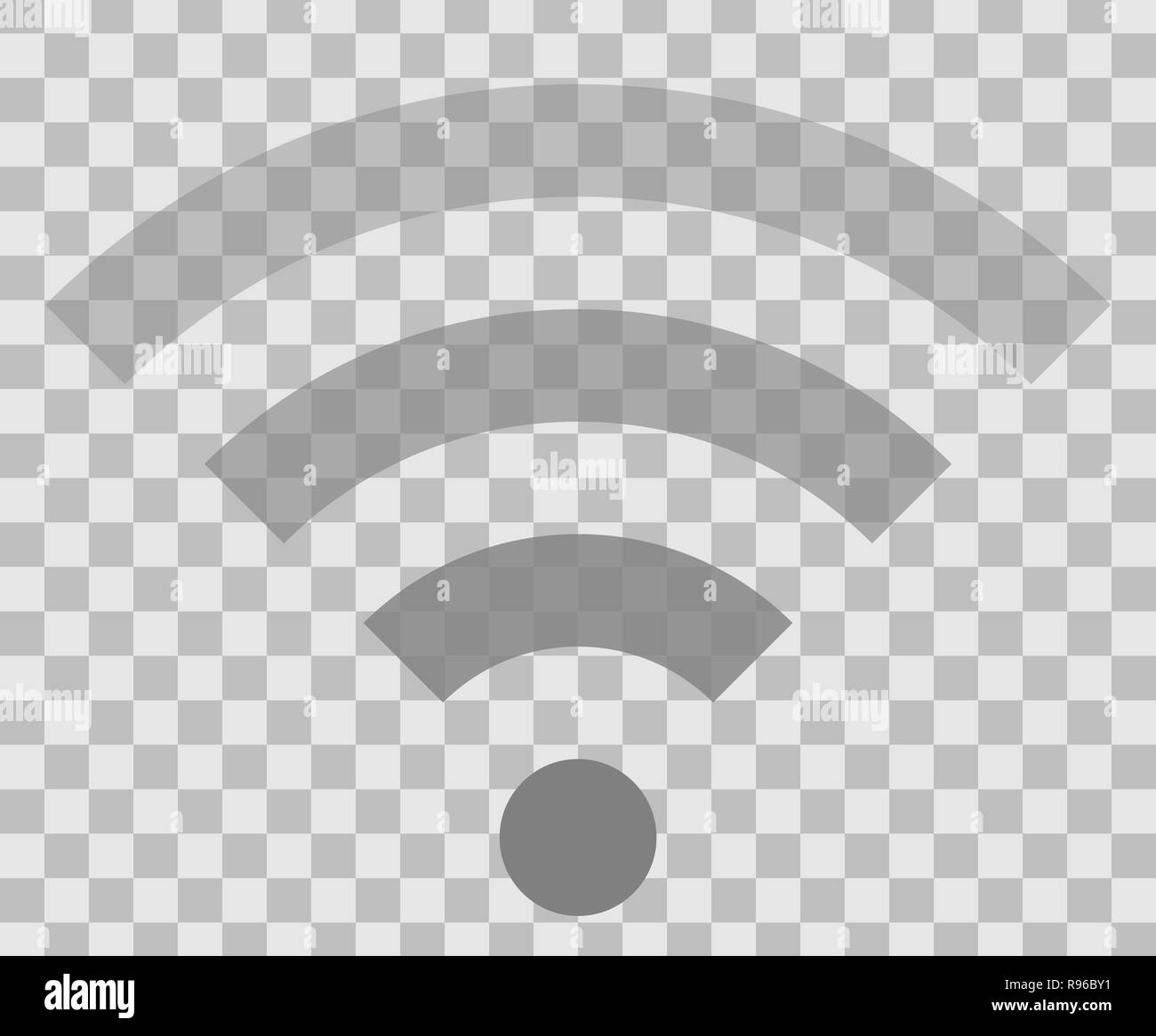 Wifi symbol icon - medium gray simple transparent, isolated - vector illustration Stock Vector