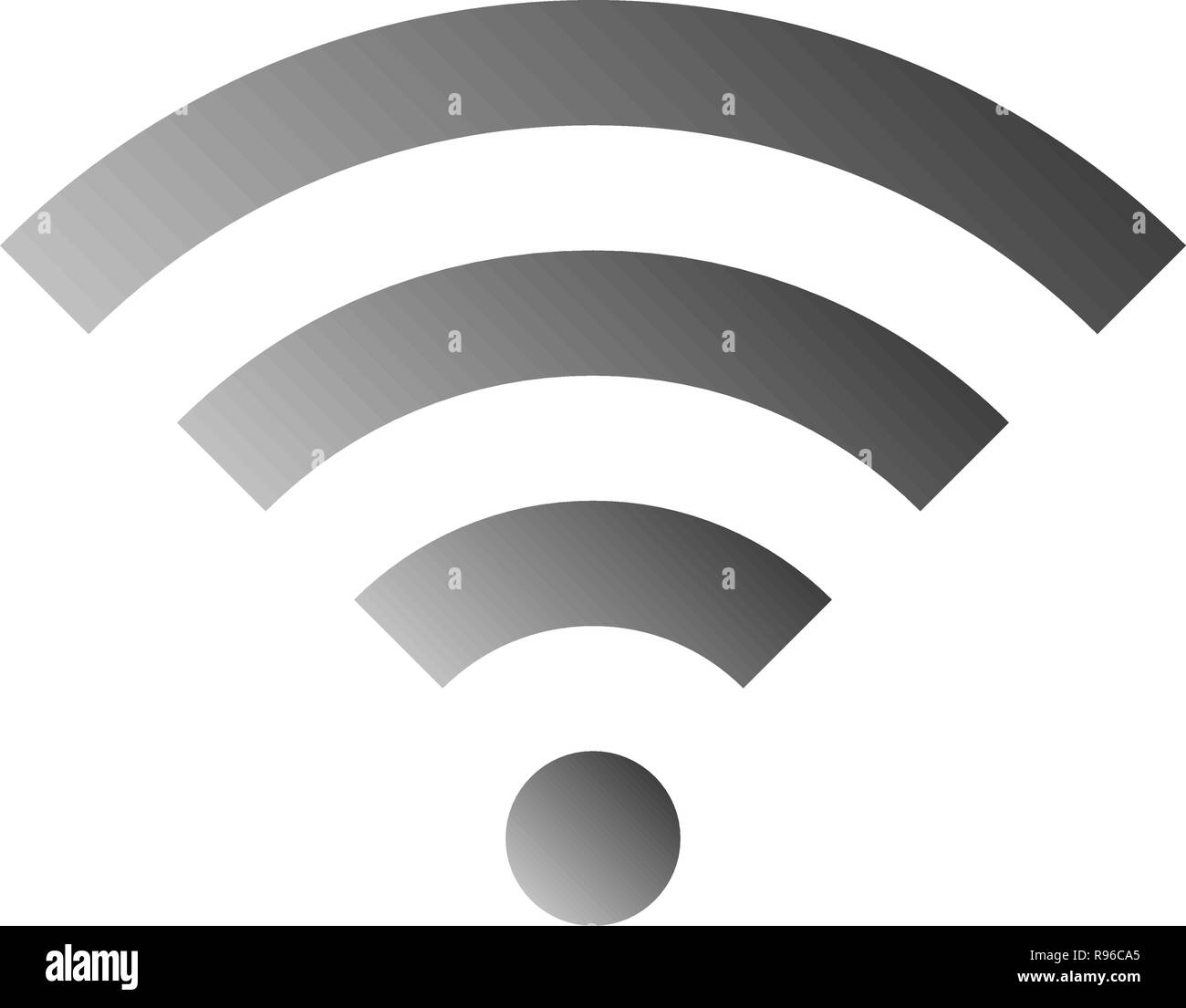 Wifi symbol icon - medium gray simple gradient, isolated - vector ...