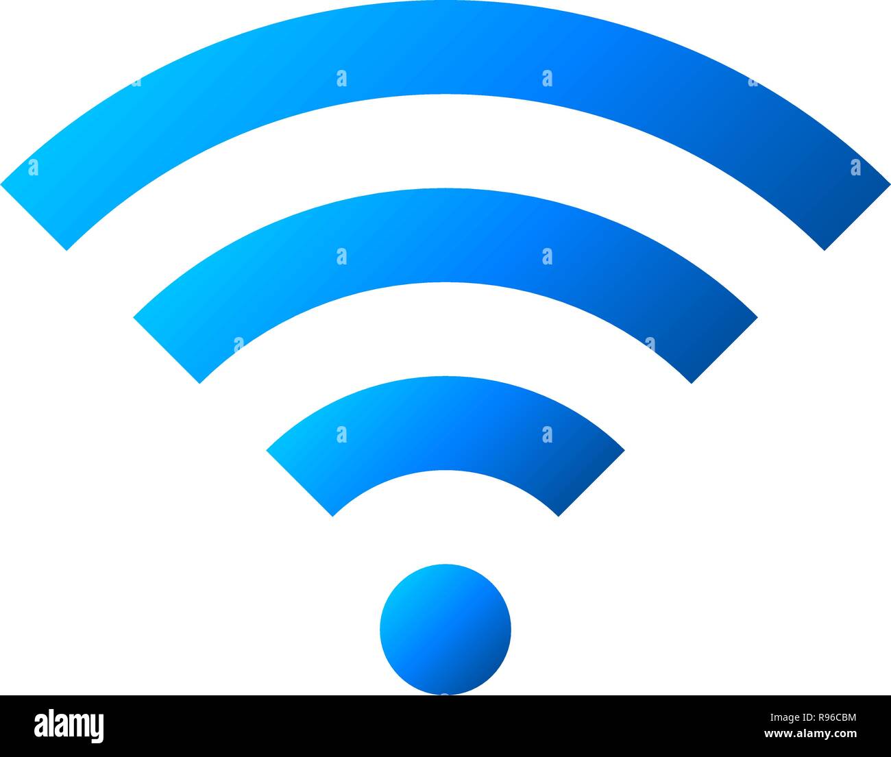 Wifi symbol icon - blue simple gradient, isolated - vector illustration Stock Vector