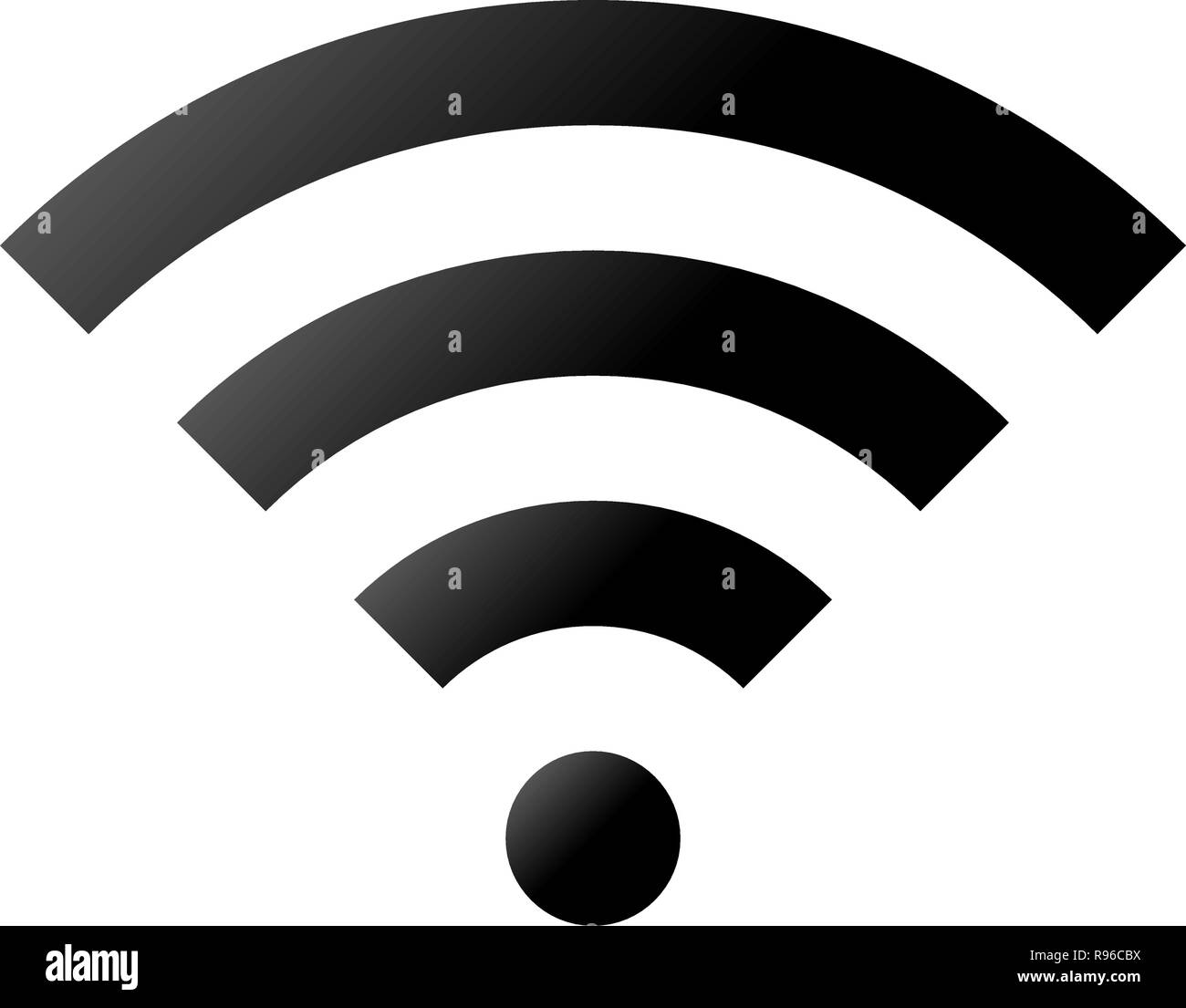 Wifi symbol icon - black simple gradient, isolated - vector ...